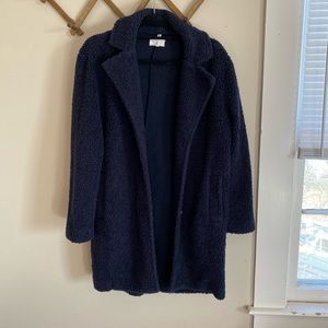 Navy Lou & Grey Teddy Coat